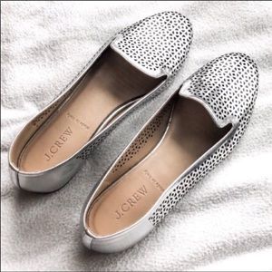 J. Crew Cleo Loafers, Mirrored Silver, Size 7